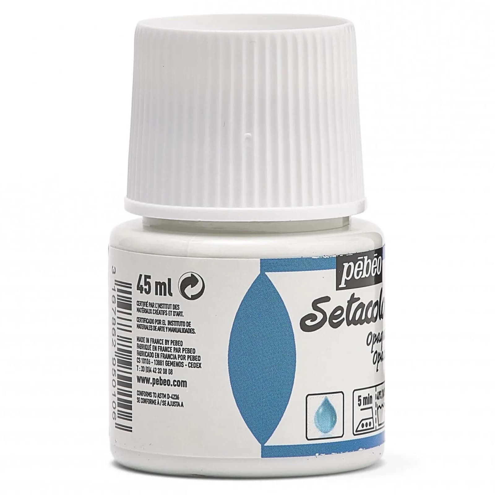 Pebeo Setacolor Opaque Fabric Paint 45ml (1.5 Fl Oz) Titanium White | ASTM D-4236 Certified Acrylic Paint - view 4