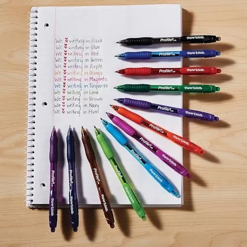 Paper Mate Profile Retractable Ballpoint Pens, Bold Point (1.4mm), Assorted Colors, 12 Count | Smooth Ink Flow thumbnail 2