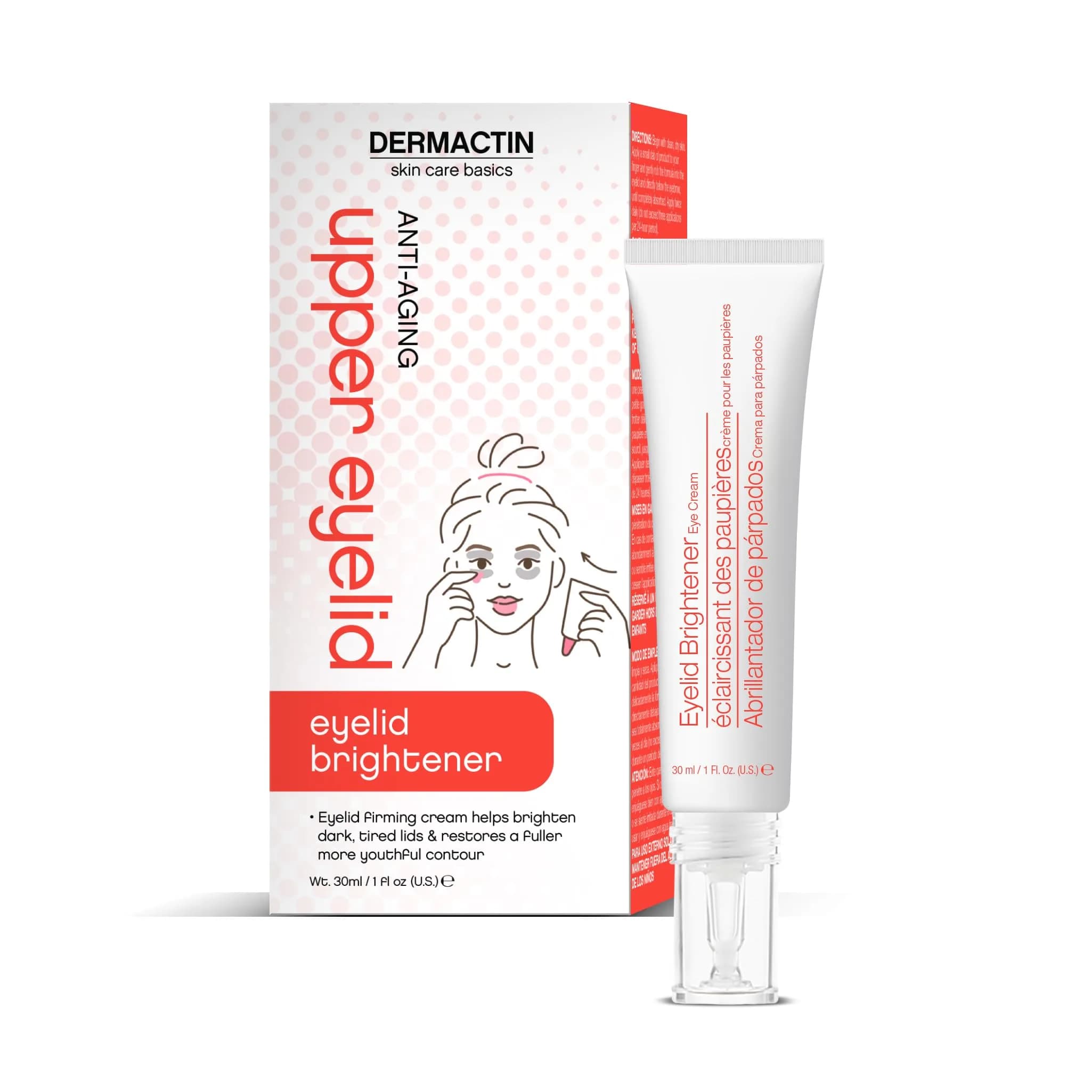 Dermactin Upper Eyelid Cream 29.6ml (1 oz) | Firms & Tones Sagging Skin — 1 Ounce