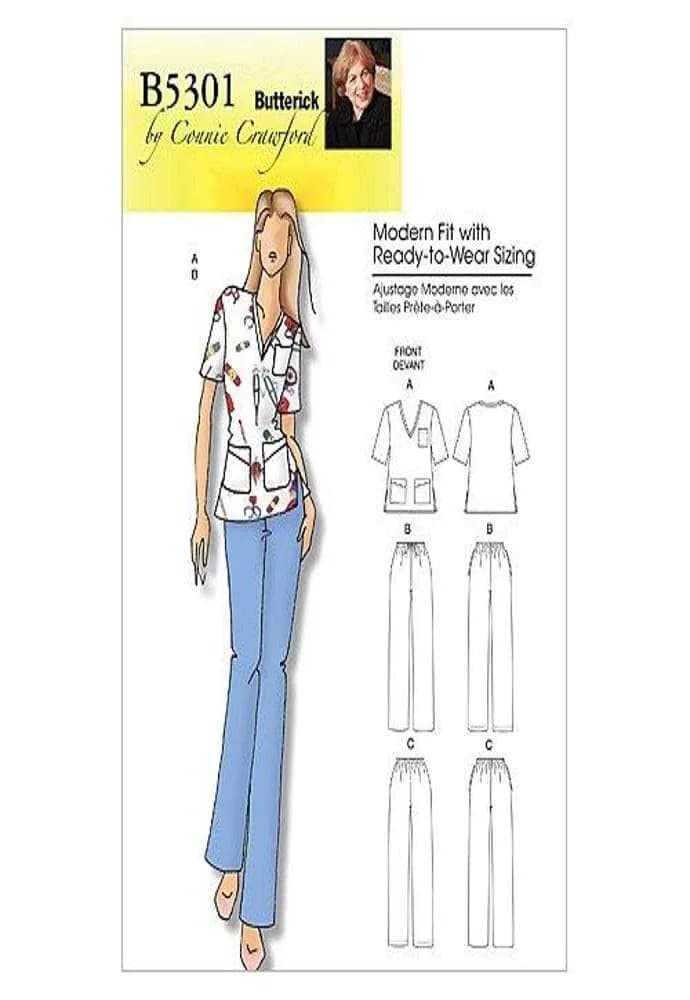 Butterick Pattern B5301 Misses'/Women's Top & Pants, XXL-6X | Full-Figured Fit & Multi-Size — WOMAN (XXL-1X-2X-3X-4X-5X-6X)