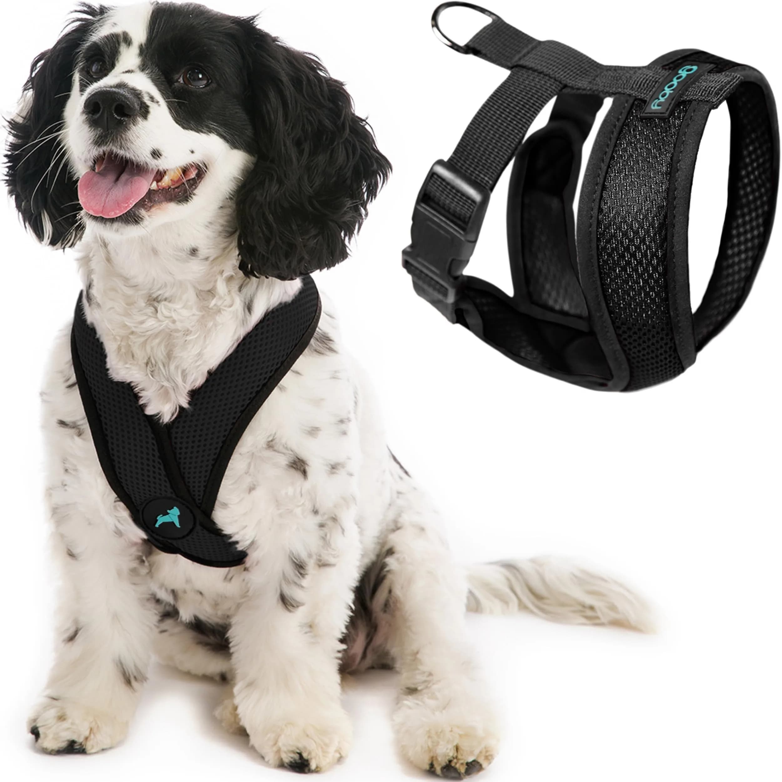 Gooby Comfort X Head-in Dog Harness, Choke-Free, Black, Small (11.75-15.5" Chest) - main product image