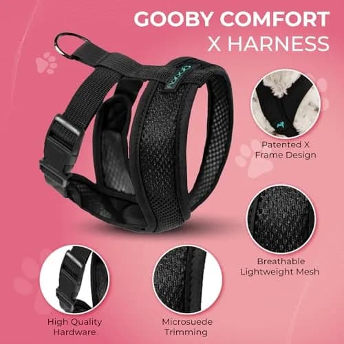 Gooby Comfort X Head-in Dog Harness, Choke-Free, Black, Small (11.75-15.5" Chest) thumbnail 3