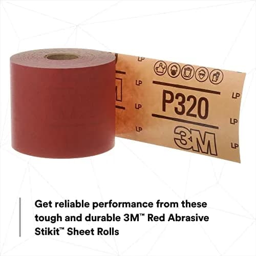 3M Red Abrasive Sheet Roll P80 2-3/4 in x 25 yd | Heavy-Duty Sanding Roll for Industrial Use thumbnail 3