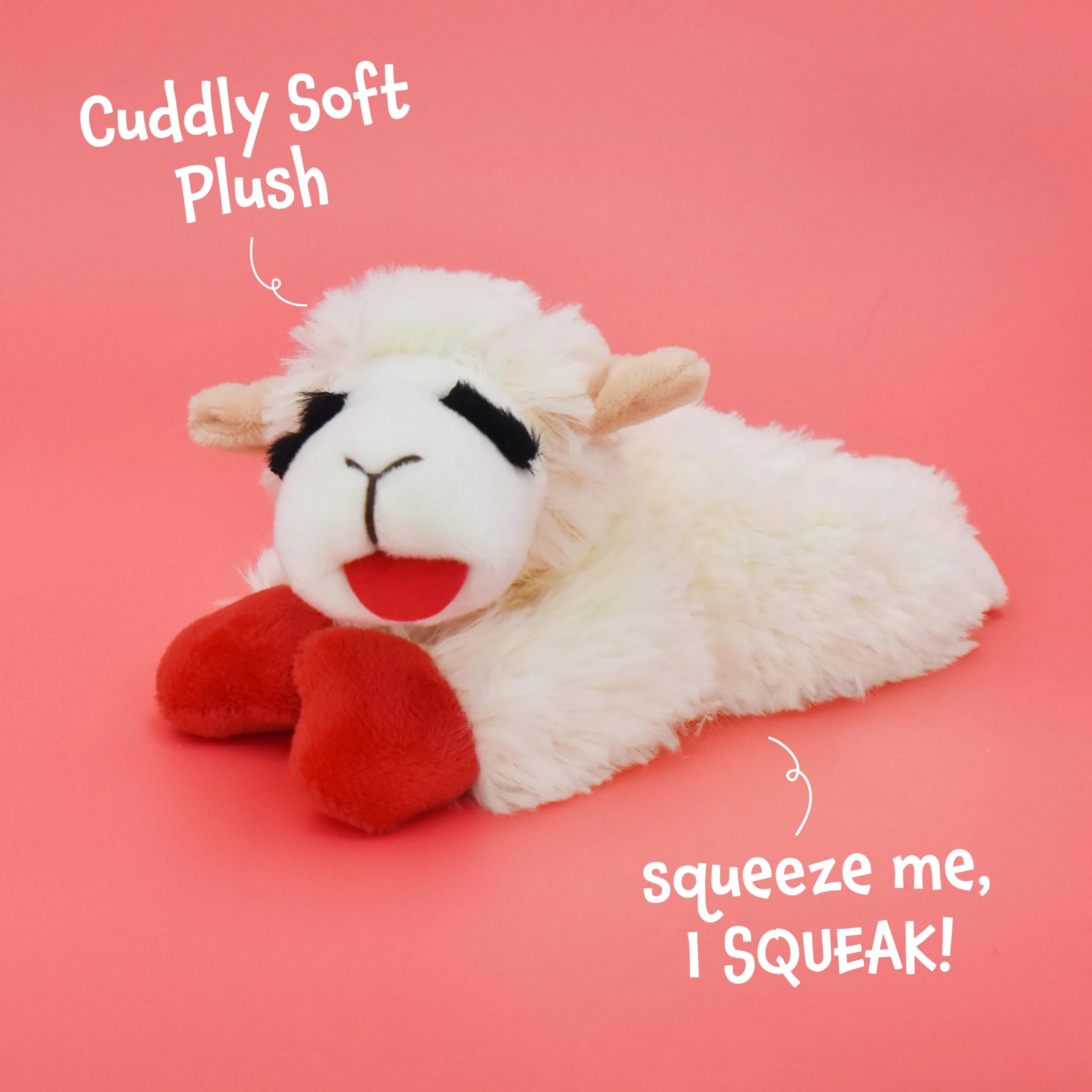 Multipet Lamb Chop Dog Plush Toy 15.24 cm (6") | Squeaky Soft Animal for All Dogs - view 4