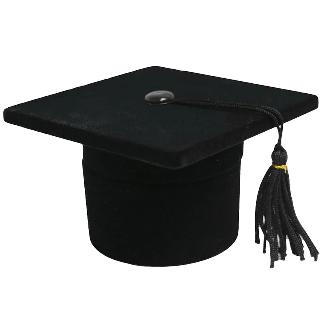 Novel Box Black Novelty Jewelry Ring/Earring Flocked Velvet Graduation Hat | Unique Gift Presentation (70-120 chars)