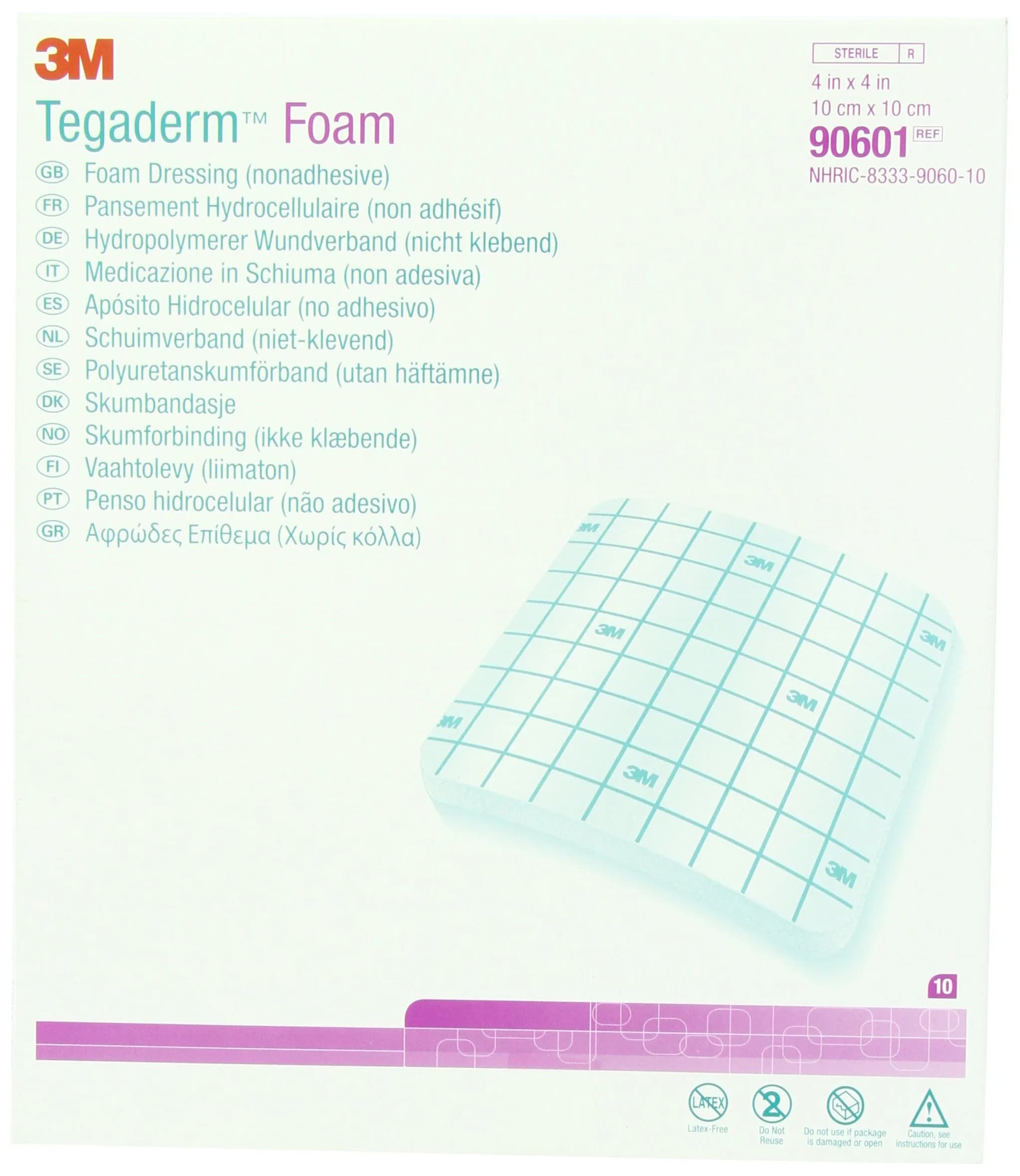 Tegaderm Foam Non-Adhesive Dressing 10cm x 10cm | High Absorbency & Bacterial Barrier