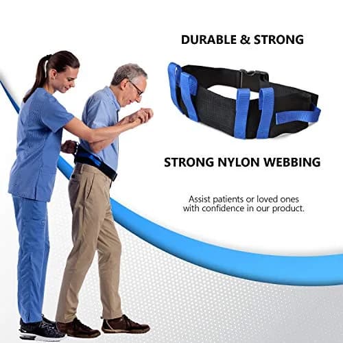 NYOrtho Gait Belt with 6 Handles & Easy Buckle - 275lb Capacity, 28-55" Waist | Patient Transfer & Ambulation Aid thumbnail 2