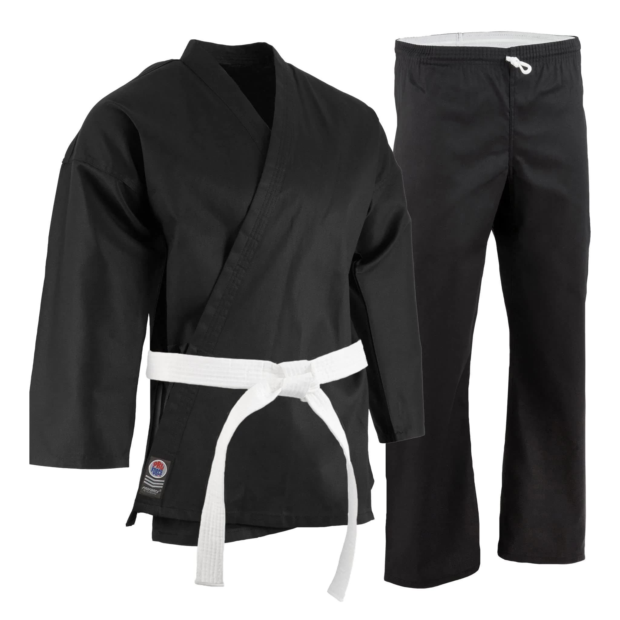 PROFORCE 5oz Ultra Light Weight Karate Gi/Uniform - Black - Size 8 | Cool, Durable, Light & Washable - main product image