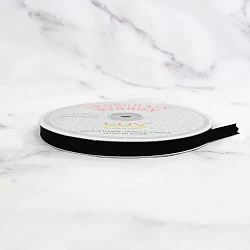 LUV RIBBONS Solid 3/8-Inch Grosgrain Ribbon 50 Yards | Black, Strong Polyester, Easy to Work With thumbnail 4
