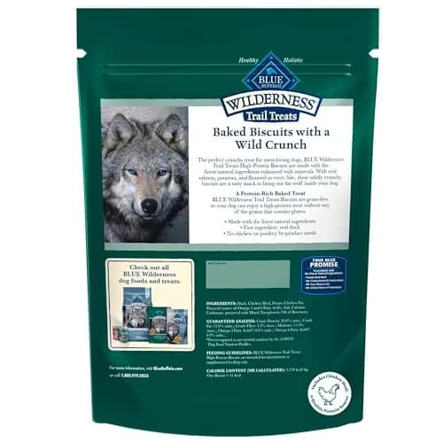 Blue Buffalo Wilderness Trail Treats Duck Crunchy Dog Biscuits 10 oz (283 g) | High Protein Grain-Free Dog Snacks thumbnail 2