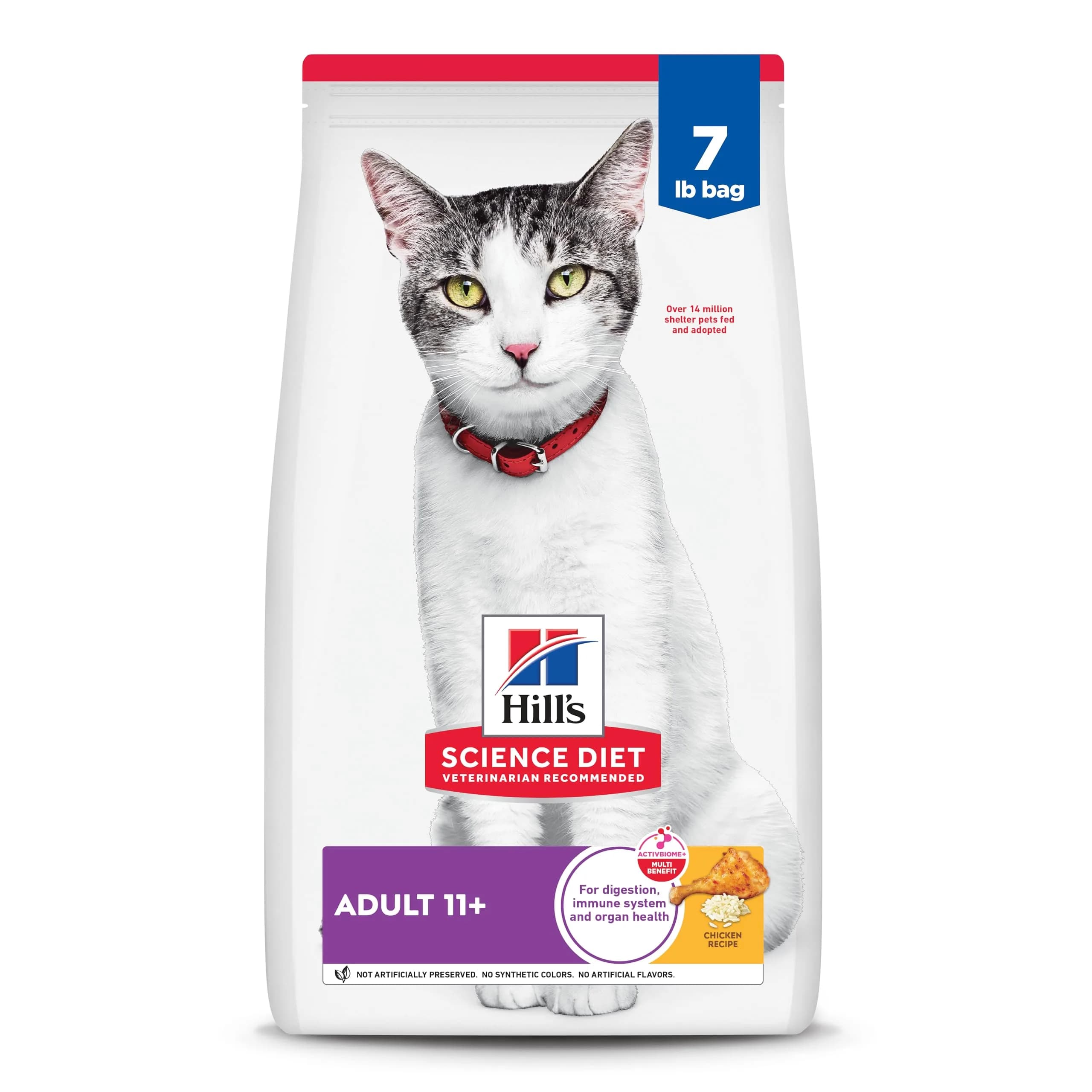 Hill's Science Diet Senior 11+ Dry Cat Food Chicken Recipe 3.18 kg (7 lb) | Supports Senior Cat Health & Vitality — 7 Pound