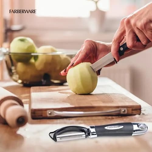 Farberware Pro2 Euro Vegetable Peeler with Swivel Blade & Bud Remover, 20cm (7.87in) | Razor-Sharp Stainless Steel thumbnail 6