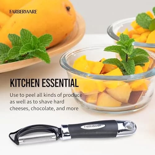 Farberware Pro2 Euro Vegetable Peeler with Swivel Blade & Bud Remover, 20cm (7.87in) | Razor-Sharp Stainless Steel - view 3