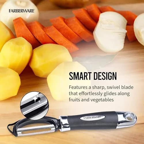 Farberware Pro2 Euro Vegetable Peeler with Swivel Blade & Bud Remover, 20cm (7.87in) | Razor-Sharp Stainless Steel - view 4
