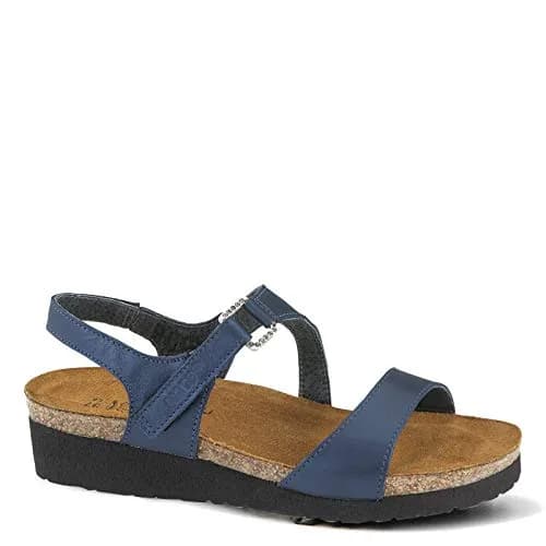 NAOT Women's Pamela Sandal Polar Sea Leather 12-12.5 Narrow | Elegant Wedge with Support thumbnail 1