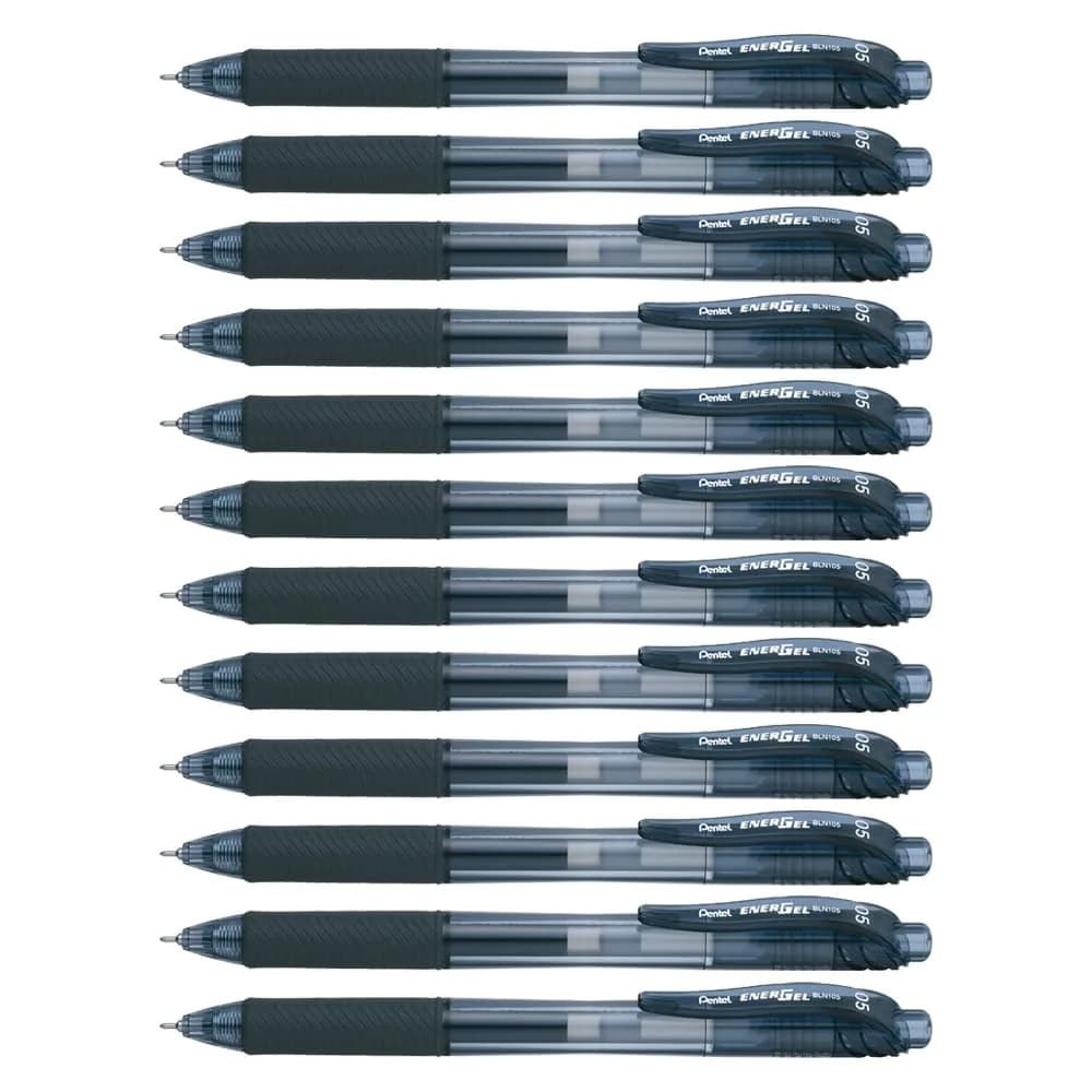 Pentel EnerGel-X Retractable Liquid Gel Pen, 0.5mm Fine Point, Black, Pack of 24 | Smooth Writing Gel Pens — Black
