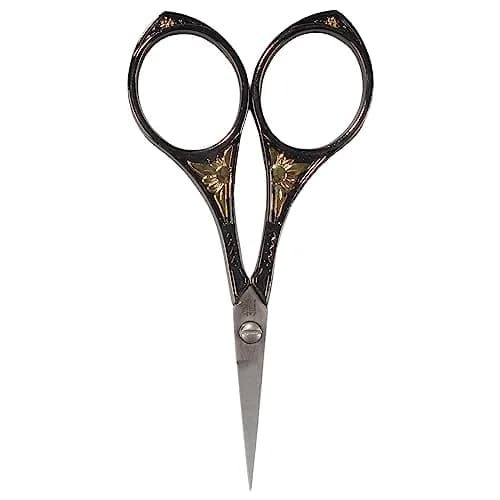 BambooMN Sun Motif Embroidery Craft Scissors - Black | Sharp, Durable Stainless Steel for All Crafting (70-120 chars) thumbnail 1
