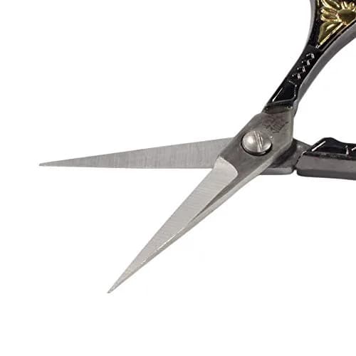 BambooMN Sun Motif Embroidery Craft Scissors - Black | Sharp, Durable Stainless Steel for All Crafting (70-120 chars) thumbnail 4