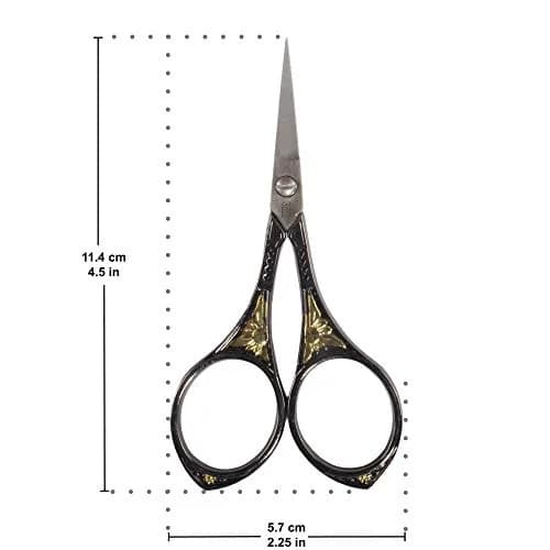 BambooMN Sun Motif Embroidery Craft Scissors - Black | Sharp, Durable Stainless Steel for All Crafting (70-120 chars) thumbnail 2