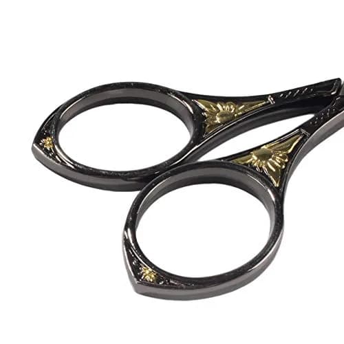 BambooMN Sun Motif Embroidery Craft Scissors - Black | Sharp, Durable Stainless Steel for All Crafting (70-120 chars) thumbnail 3