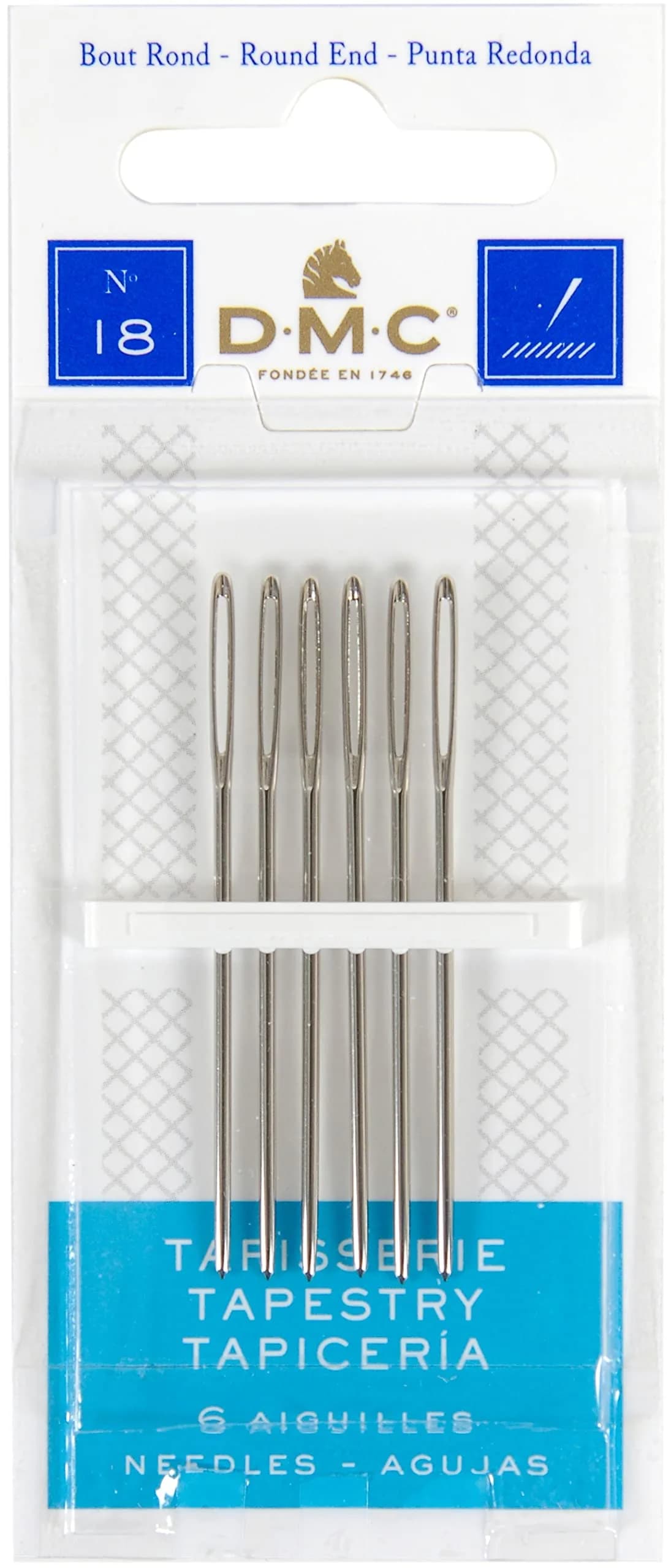 DMC Tapestry Hand Needles Size 18 (60mm / 2.36in) - 6 Pack — Size 18