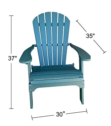 Phat Tommy Foldable Adirondack Chair - Poly Adirondack Chair Folding - HDPE, Heavy Duty, Recycled Plastic - All Weather Outdoor Furniture for Your Deck, Front Porch, or Patio, Green thumbnail 3