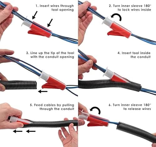 Electriduct Wire Loom Cable Insertion Tool for 3/4" to 1" Conduit Sleeving - Model CM15 | Ergonomic, Efficient Cable Bundling thumbnail 3