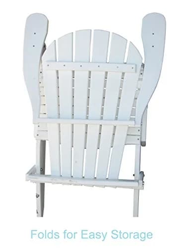 Phat Tommy White Adirondack Chair - Foldable HDPE Outdoor Furniture for Patio & Porch thumbnail 4