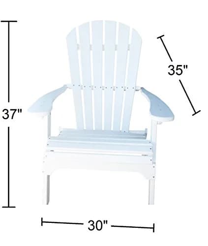 Phat Tommy White Adirondack Chair - Foldable HDPE Outdoor Furniture for Patio & Porch thumbnail 3