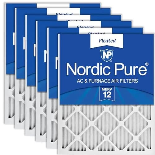 Nordic Pure 16x20x1 Pleated MERV 12 Air Filter | 6 Pack for HVAC & Furnace (15.5 x 19.5 x 0.75) thumbnail 1