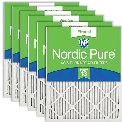 Nordic Pure 16x20x1 Pleated MERV 13 Air Filters 6 Pack | Superior Filtration for Home & Commercial Use thumbnail 1