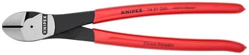 KNIPEX High Leverage Angled Diagonal Cutters 74 21 250 | Flush Cutting, Heavy Duty, 9.85 in (250 mm) thumbnail 1