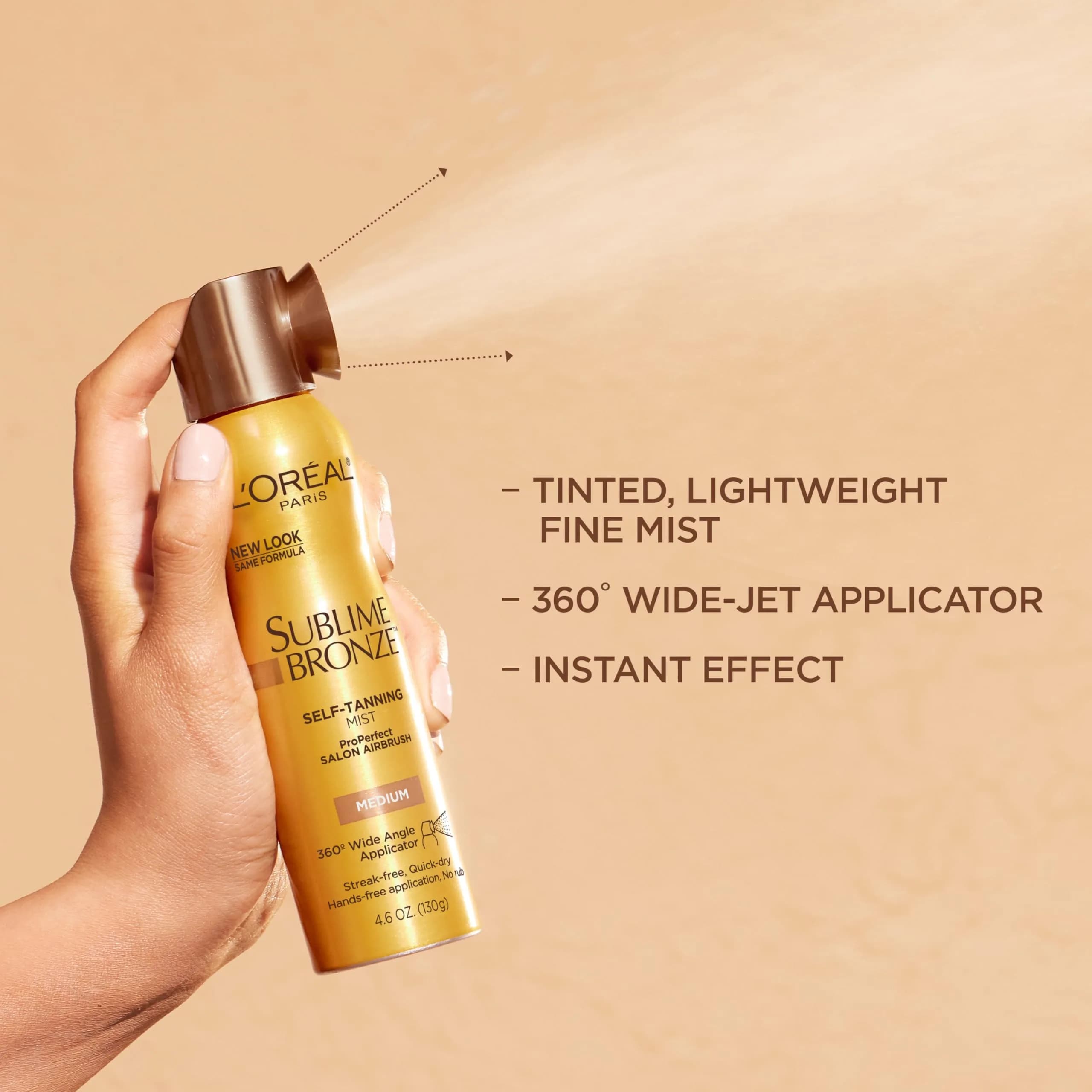 L'Oreal Paris Sublime Bronze Deep Natural Tan Self-Tanning Mist, 4.6 oz - Streak-Free Airbrush Tan - view 2
