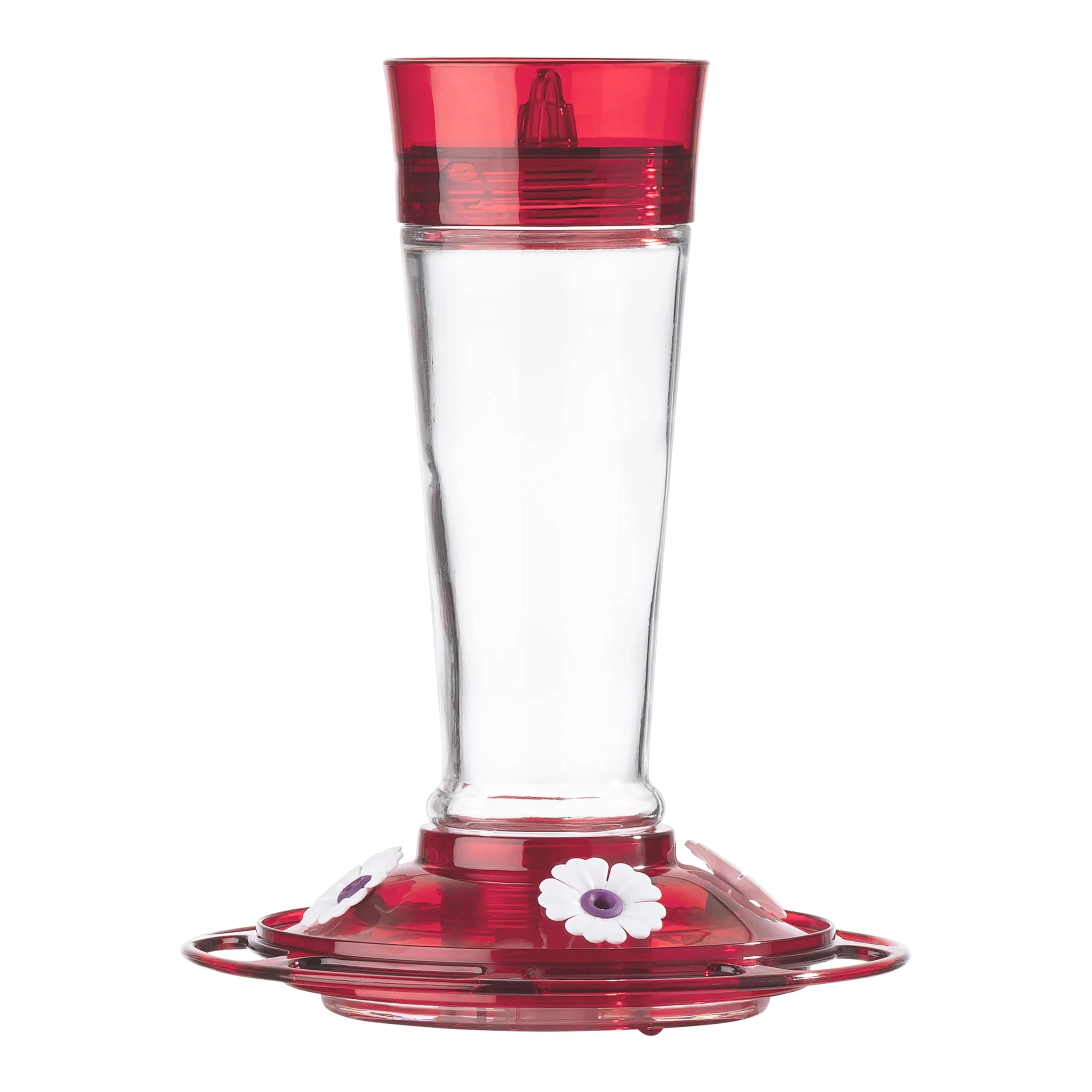 More Birds Ruby Hummingbird Feeder 295ml (10 Ounce) | Attracts More Birds with 4 Feeding Stations — Ruby