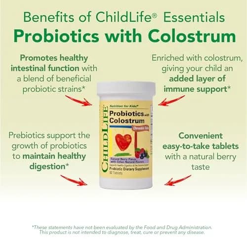 ChildLife Essentials ChildBiotics with Colostrum Probiotics, 92 Tablets | Immune & Digestive Support for Kids thumbnail 5