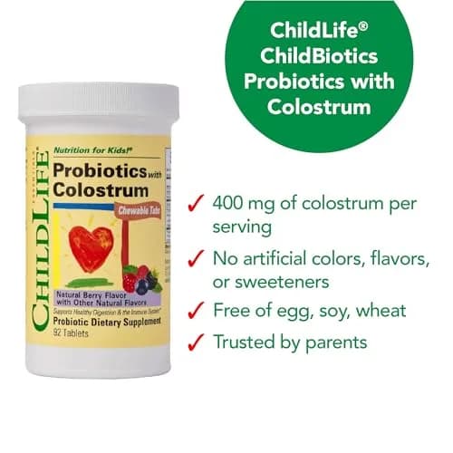 ChildLife Essentials ChildBiotics with Colostrum Probiotics, 92 Tablets | Immune & Digestive Support for Kids thumbnail 6