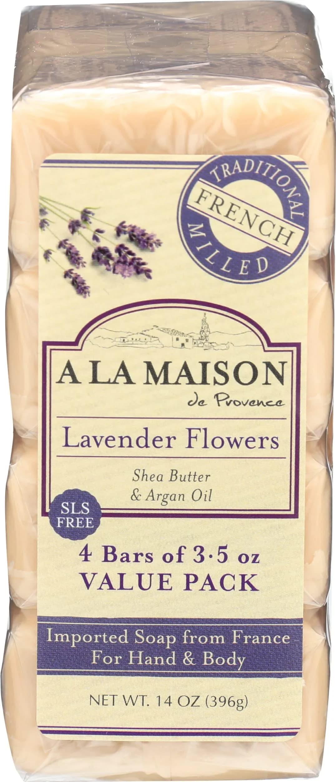 A LA MAISON Lavender Flower Bar Soap 3.5 oz | Moisturizing French-Milled Hand Soap