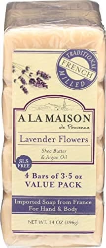A LA MAISON Lavender Flower Bar Soap 3.5 oz | Moisturizing French-Milled Hand Soap thumbnail 1