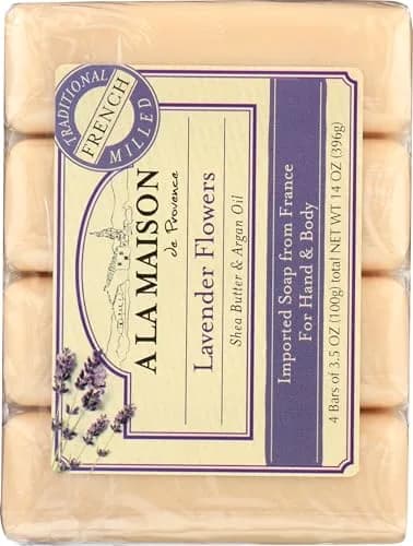 A LA MAISON Lavender Flower Bar Soap 3.5 oz | Moisturizing French-Milled Hand Soap thumbnail 6