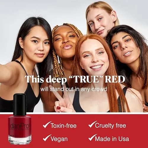 daniPro Always Be True Deep Red Nail Polish 15ml (0.5 Fl Oz) | Doctor-Formulated for Stronger Nails thumbnail 2