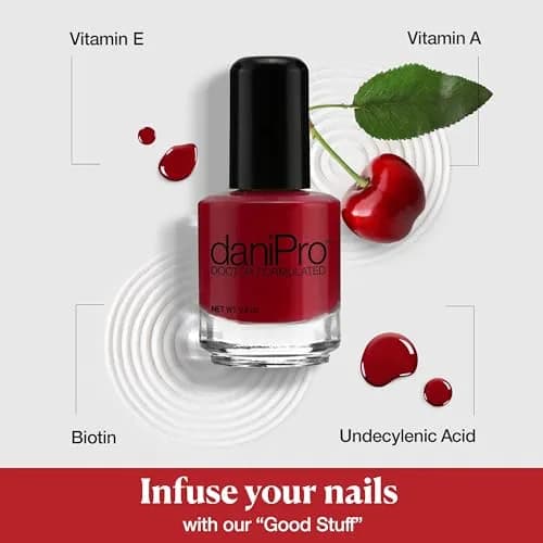 daniPro Always Be True Deep Red Nail Polish 15ml (0.5 Fl Oz) | Doctor-Formulated for Stronger Nails thumbnail 3
