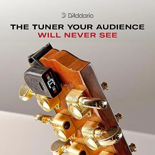 D'Addario NS Micro Headstock Tuner Black | Accurate Clip-On for Guitar, Bass, Ukulele thumbnail 3