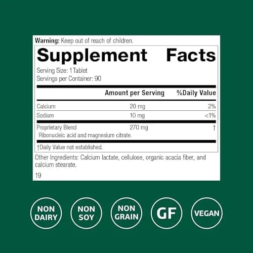 Standard Process Ribonucleic Acid RNA, Cell Development Support, 90 Tablets | Supports Cell Growth & Protein Synthesis thumbnail 2
