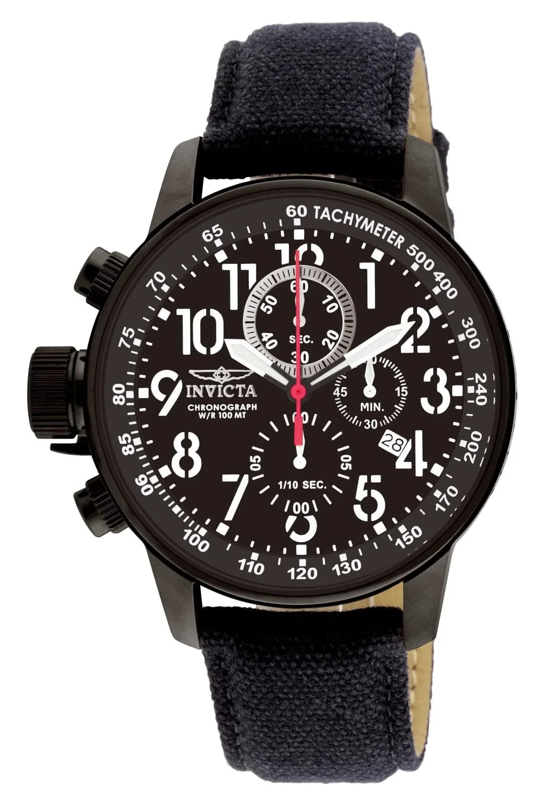 Invicta Men's 1517 I "Force" Collection Stainless Steel and Cloth Strap Watch | 46mm Diameter, Water Resistant