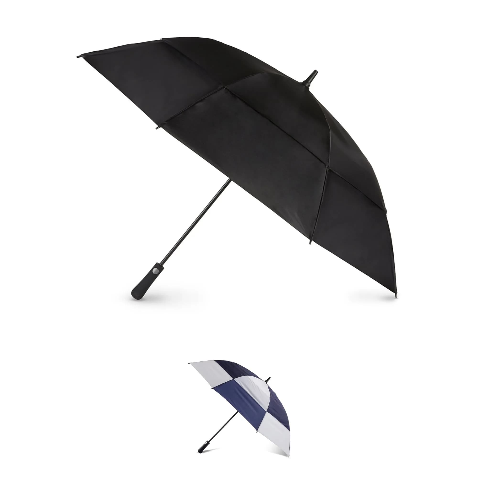 Totes Auto Open Large Vented Windproof Golf Umbrella with UV and Water Repellent Protection | 60-inch Canopy, UPF 50+