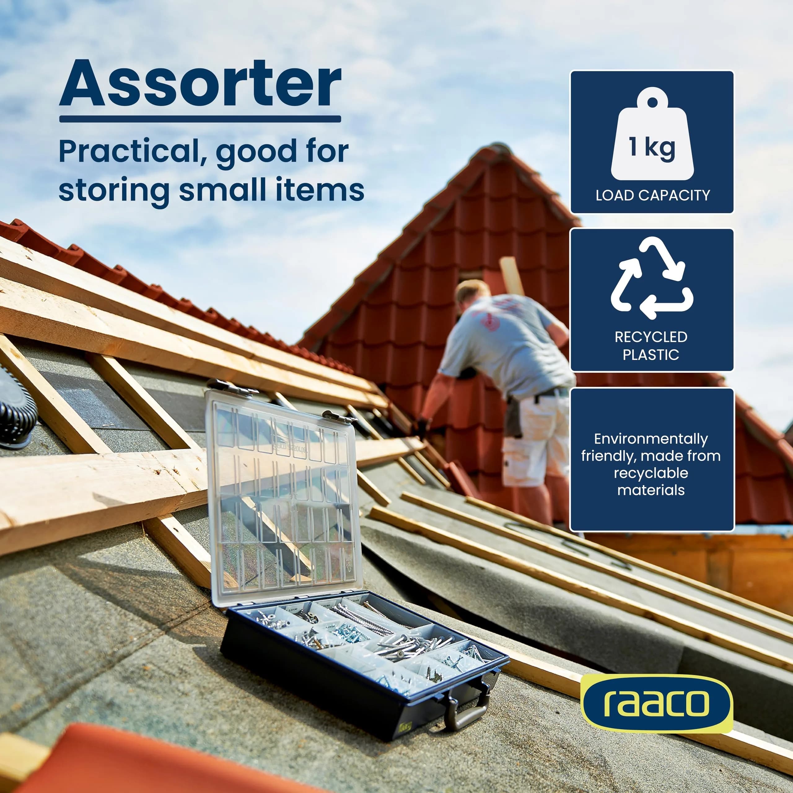 Raaco Assorter 6-12 Tool Box Organizer, 12-Slot Small Parts & Hardware | Compact Polypropylene Storage for Hardware & Hobby - view 2