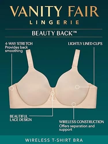 Vanity Fair Full Figure Bra 38D | Back Smoothing, Wirefree, Lightly Lined thumbnail 4