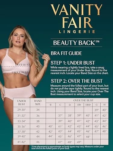 Vanity Fair Full Figure Bra 38D | Back Smoothing, Wirefree, Lightly Lined thumbnail 5