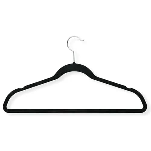 Honey-Can-Do Ultra-Thin Non-Slip Velvet-Touch Hangers, Black, 20-Pack | Space-Saving Suit Hangers thumbnail 1