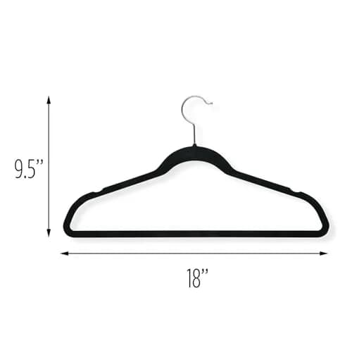 Honey-Can-Do Ultra-Thin Non-Slip Velvet-Touch Hangers, Black, 20-Pack | Space-Saving Suit Hangers thumbnail 4